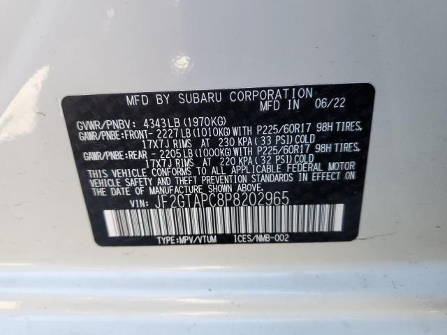 JF2GTAPC8P8202965 - 2023 SUBARU CROSSTREK PREMIUM 白色 照片 13