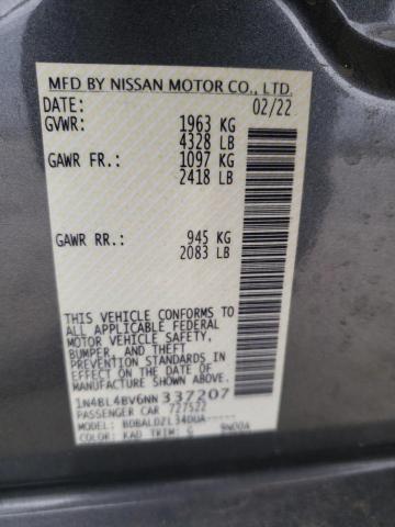 1N4BL4BV6NN337207 - 2022 NISSAN ALTIMA S GRAY photo 12