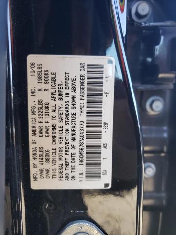 1HGCM56787A043770 - 2007 HONDA ACCORD EX BLACK photo 12