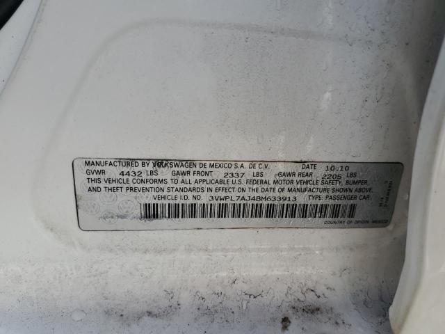 3VWPL7AJ4BM633913 - 2011 VOLKSWAGEN JETTA TDI WHITE photo 12