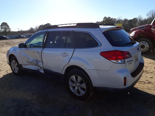 4S4BRCJC6B3377535 - 2011 SUBARU OUTBACK 2.5I LIMITED WHITE photo 2