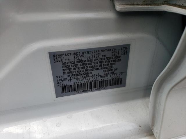 3N1AB8DV5MY203970 - 2021 NISSAN SENTRA SR WHITE photo 13