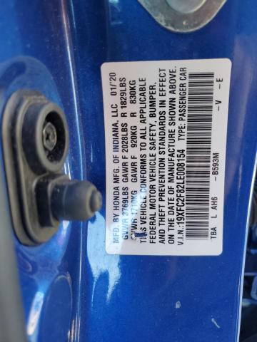 19XFC2F82LE008154 - 2020 HONDA CIVIC SPORT BLUE photo 13