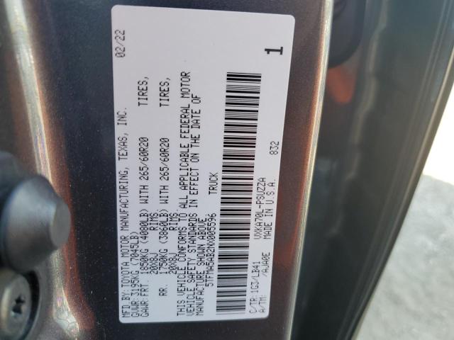 5TFMA5AB2NX005596 - 2022 TOYOTA TUNDRA CREWMAX PLATINUM Grau Foto 12