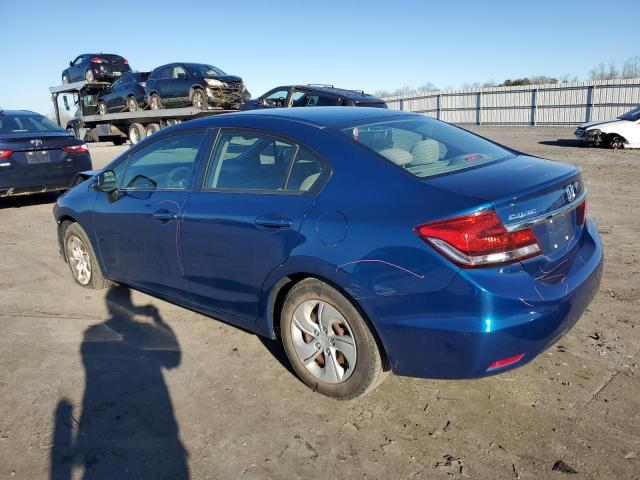 2HGFB2F55DH560778 - 2013 HONDA CIVIC LX BLUE photo 2