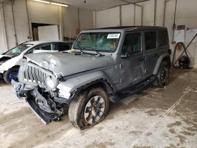 1C4HJXEG8MW644573 - 2021 JEEP WRANGLER U SAHARA GRAY photo 1