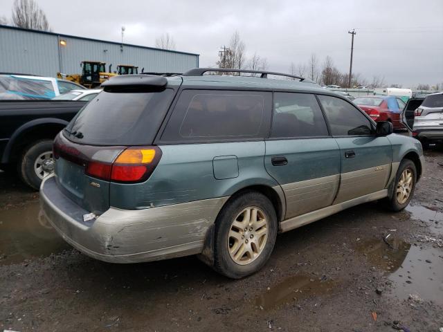 4S3BH6655Y7611524 - 2000 SUBARU LEGACY OUTBACK GREEN photo 3