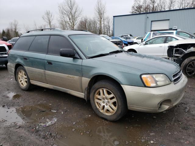 4S3BH6655Y7611524 - 2000 SUBARU LEGACY OUTBACK GREEN photo 4