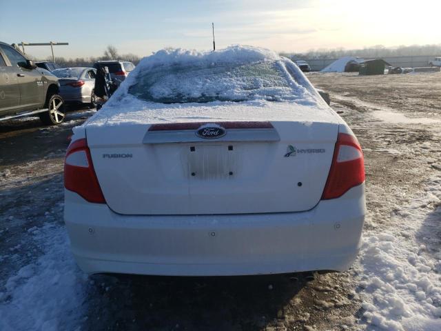 3FADP0L35BR117584 - 2011 FORD FUSION HYBRID WHITE photo 6