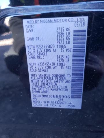 5N1DR2MM1JC665906 - 2018 NISSAN PATHFINDER S BLACK photo 13