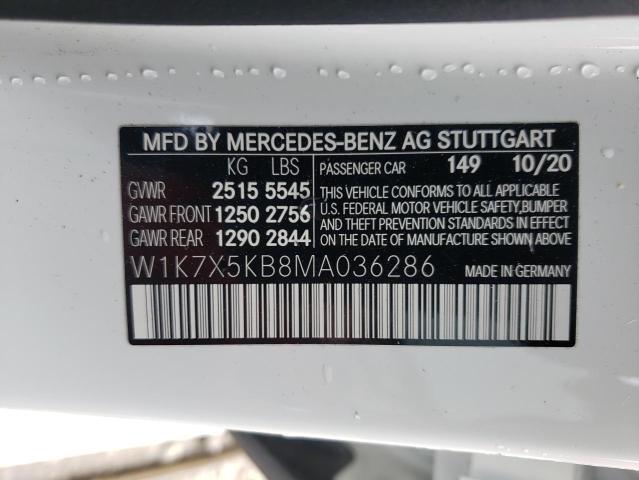 W1K7X5KB8MA036286 - 2021 MERCEDES-BENZ AMG GT 43 WHITE photo 13