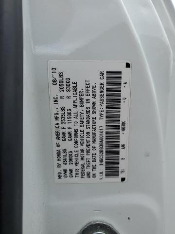 1HGCS2B83BA001017 - 2011 HONDA ACCORD EXL WHITE photo 13