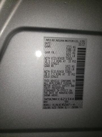 5N1DR2MM4JC621544 - 2018 NISSAN PATHFINDER S 银色 照片 13