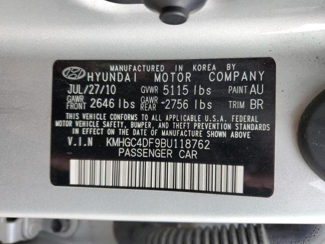 KMHGC4DF9BU118762 - 2011 HYUNDAI GENESIS 4.6L SILVER photo 12