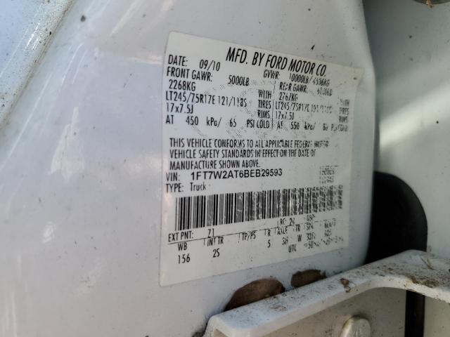 1FT7W2AT6BEB29593 - 2011 FORD F250 SUPER DUTY WHITE photo 12