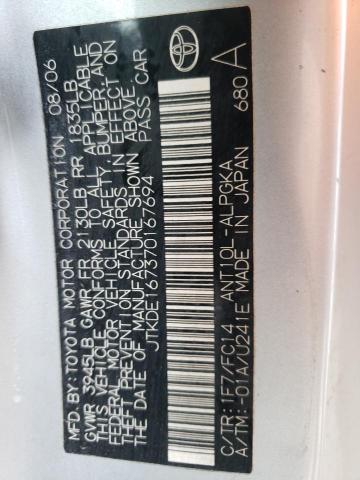 JTKDE167370167694 - 2007 TOYOTA SCION TC Gümüş foto 12