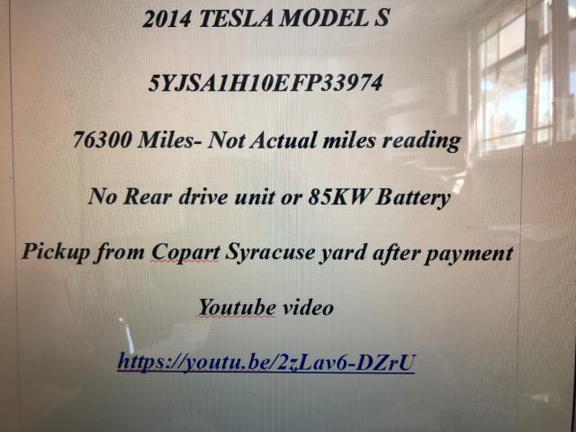 5YJSA1H10EFP33974 - 2014 TESLA MODEL S  foto 10