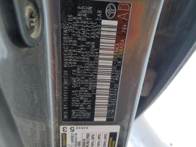 2T1BR32EX6C700941 - 2006 TOYOTA COROLLA CE GRAY photo 12