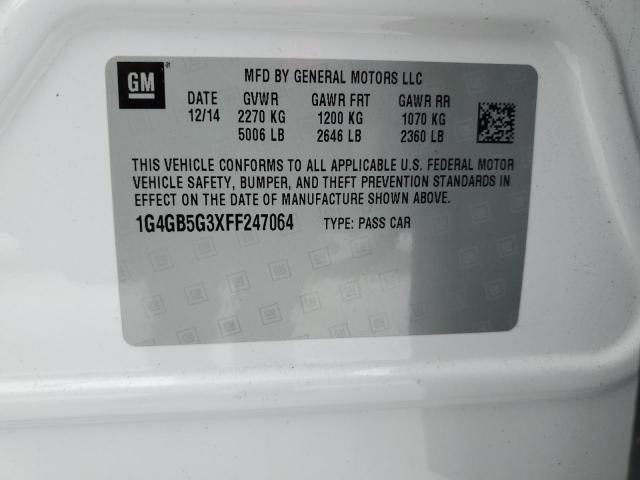 1G4GB5G3XFF247064 - 2015 BUICK LACROSSE WHITE photo 12