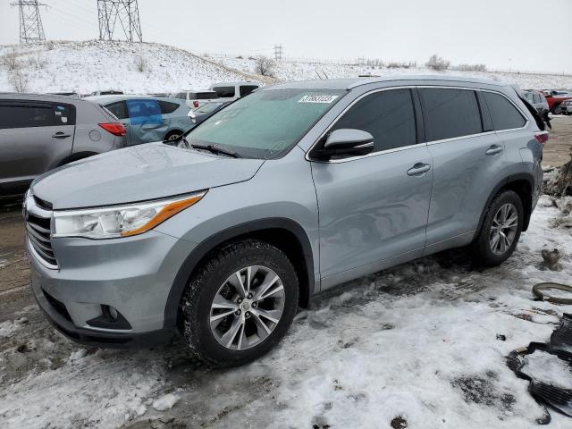 5TDJKRFH2ES016463 - 2014 TOYOTA HIGHLANDER XLE SILVER photo 1