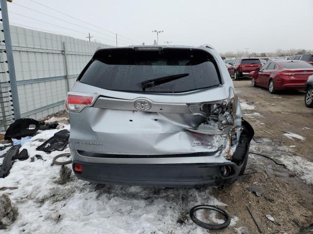 5TDJKRFH2ES016463 - 2014 TOYOTA HIGHLANDER XLE SILVER photo 6