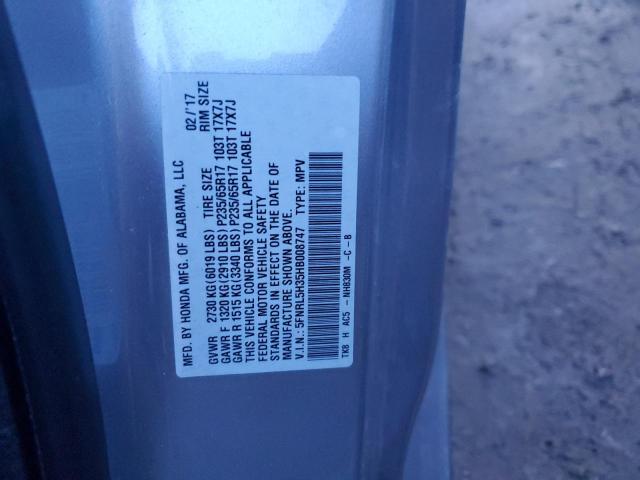 5FNRL5H35HB008747 - 2017 HONDA ODYSSEY SE SILVER photo 12