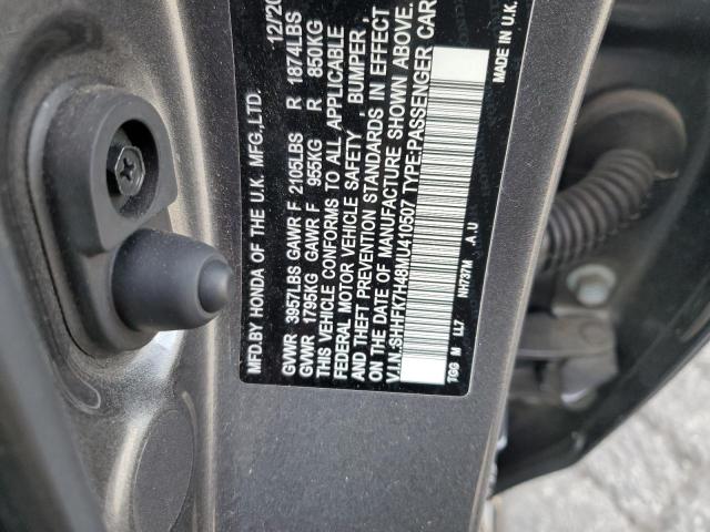 SHHFK7H48MU410507 - 2021 HONDA CIVIC SPORT 灰色 照片 12