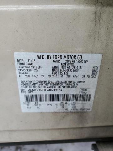 2LMTJ6LR6GBL44142 - 2016 LINCOLN MKX RESERVE Bej foto 13