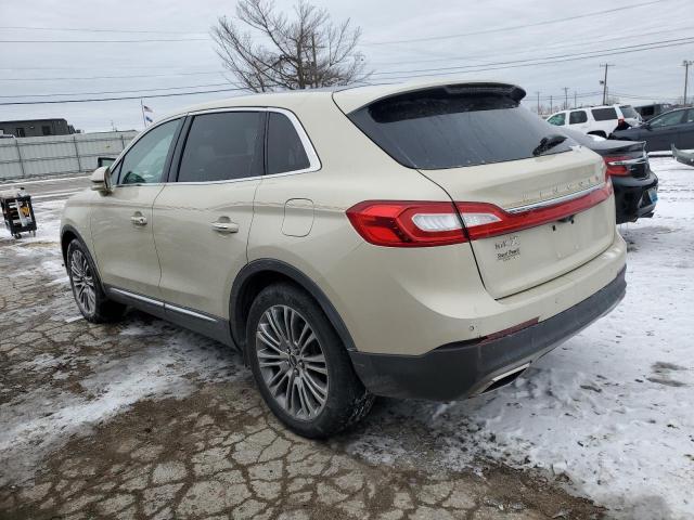 2LMTJ6LR6GBL44142 - 2016 LINCOLN MKX RESERVE BEIGE photo 2