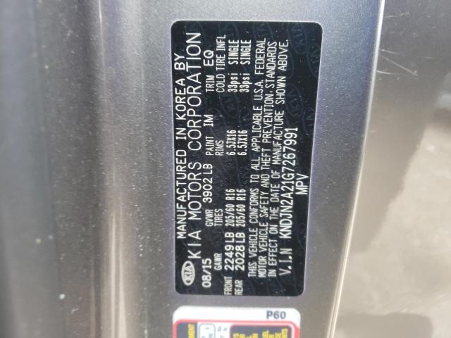 KNDJN2A21G7267991 - 2016 KIA SOUL GRAY photo 13