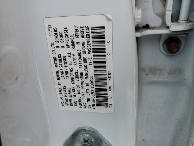 JH4CU2F81EC003701 - 2014 ACURA TSX SE WHITE photo 12