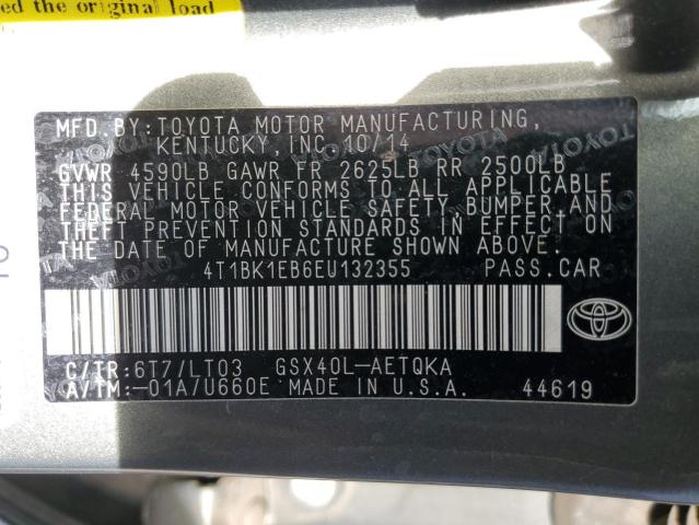 4T1BK1EB6EU132355 - 2014 TOYOTA AVALON BASE GRAY photo 13