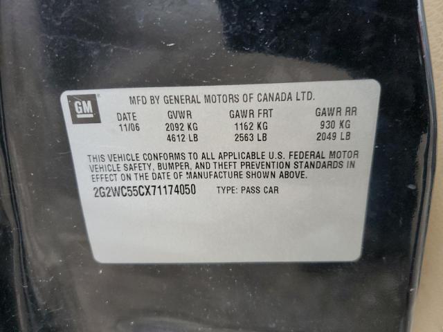 2G2WC55CX71174050 - 2007 PONTIAC GRAND PRIX BLACK photo 12