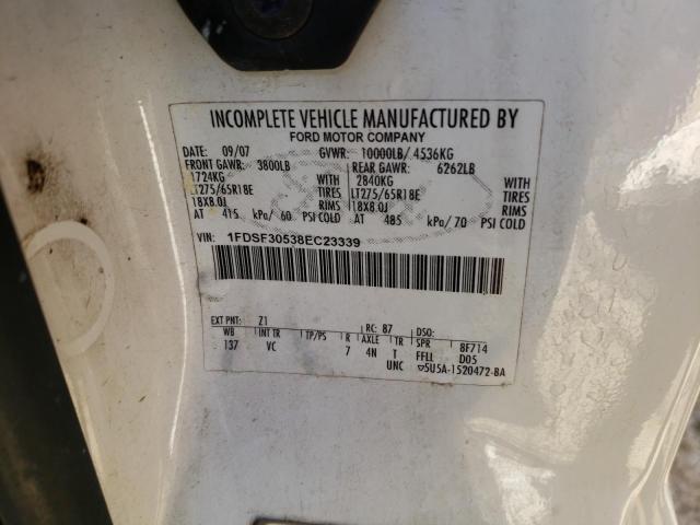 1FDSF30538EC23339 - 2008 FORD F350 SRW SUPER DUTY WHITE photo 12