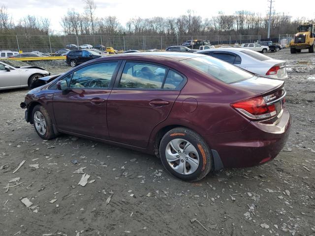 19XFB2F59FE277670 - 2015 HONDA CIVIC LX BURGUNDY photo 2