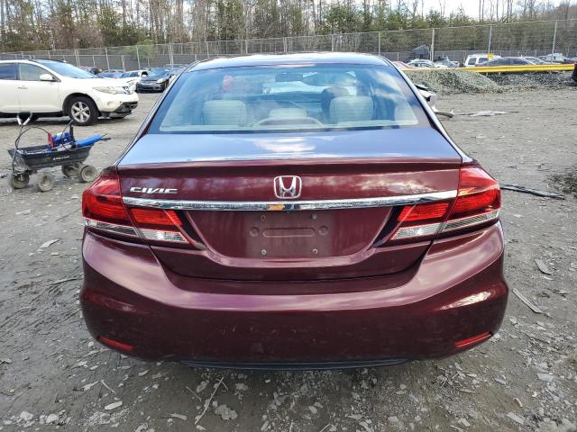 19XFB2F59FE277670 - 2015 HONDA CIVIC LX BURGUNDY photo 6