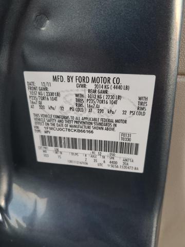 1FMCU0C78CKB66166 - 2012 FORD ESCAPE XLS GRAY photo 13