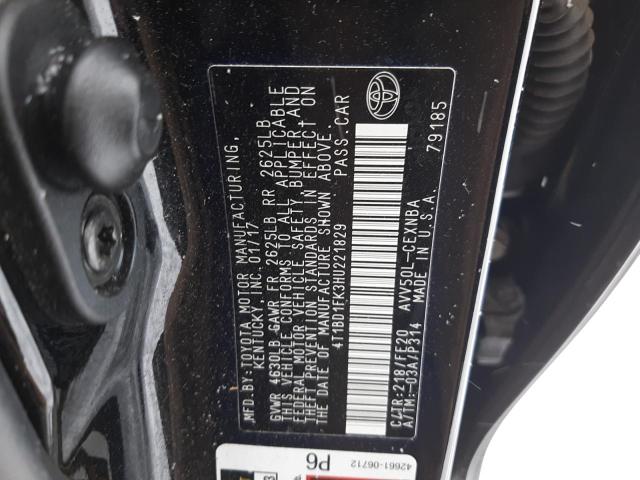 4T1BD1FK3HU221829 - 2017 TOYOTA CAMRY HYBRID BLACK photo 12