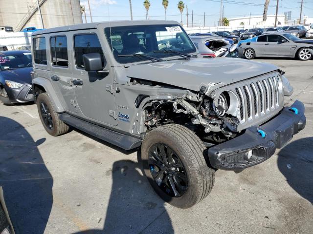 1C4JJXP65NW199085 - 2022 JEEP WRANGLER U SAHARA 4XE GRAY photo 4