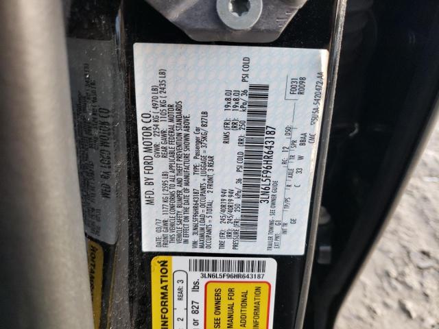 3LN6L5F96HR643187 - 2017 LINCOLN MKZ RESERVE შავი ფოტო 12