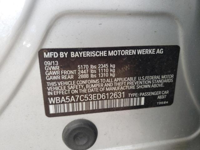 WBA5A7C53ED612631 - 2014 BMW 528 XI GRAY photo 12