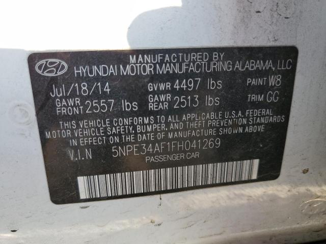 5NPE34AF1FH041269 - 2015 HYUNDAI SONATA SPORT WHITE photo 12