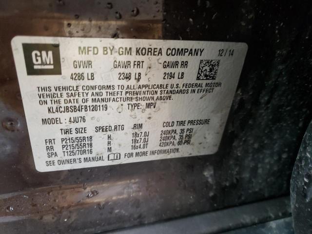 KL4CJBSB4FB120119 - 2015 BUICK ENCORE CONVENIENCE 黑色 照片 12