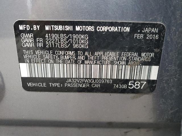 JA32V2FW3GU009763 - 2016 MITSUBISHI LANCER ES GRAY photo 12