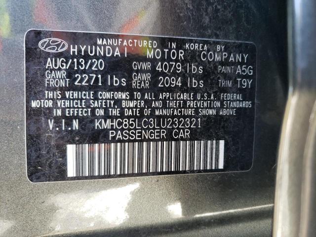 KMHC85LC3LU232321 - 2020 HYUNDAI IONIQ SEL GRAY photo 13