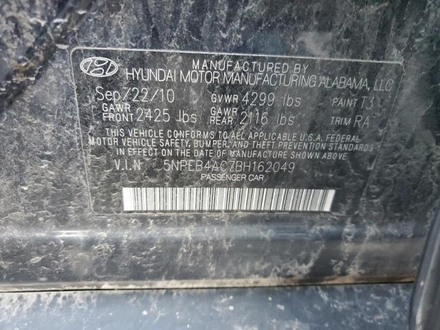 5NPEB4AC7BH162049 - 2011 HYUNDAI SONATA GLS BLUE photo 12