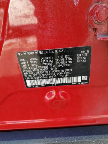 3CZRU6H52JG720633 - 2018 HONDA HR-V EX RED photo 12