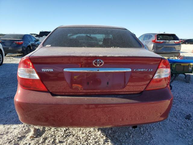 JTDBE32K420117819 - 2002 TOYOTA CAMRY LE BURGUNDY photo 6