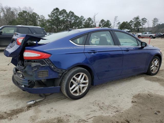 3FA6P0H75GR141086 - 2016 FORD FUSION SE BLUE photo 3