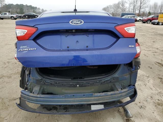 3FA6P0H75GR141086 - 2016 FORD FUSION SE BLUE photo 6